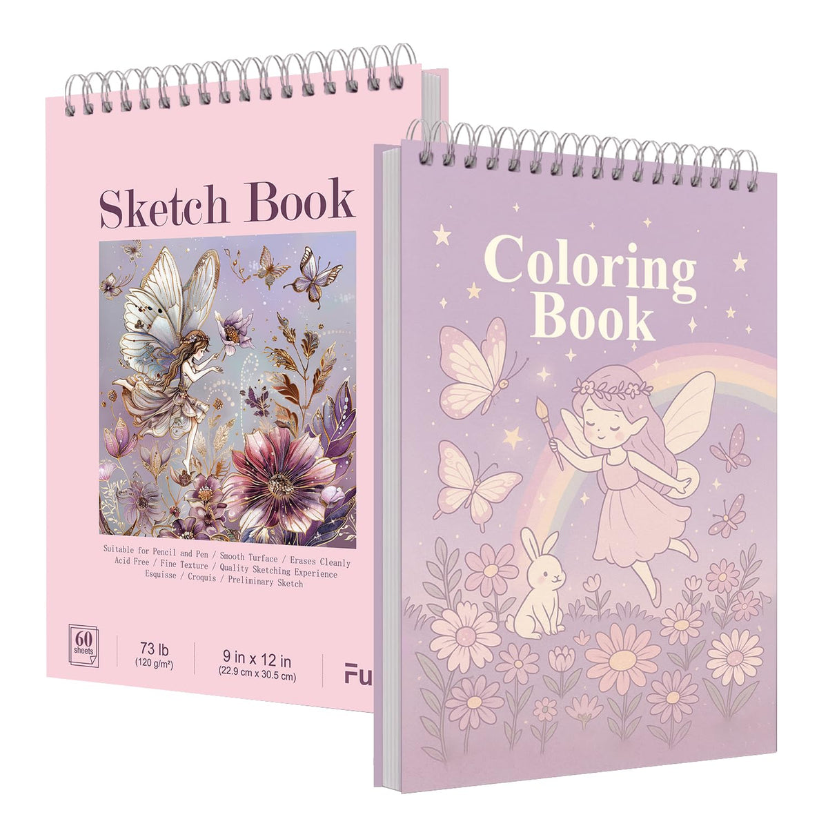 Fuxi 9" x 12" Sketch Book_Top Spiral Bound Sketchbook_100Sheets 68lb/100gsm