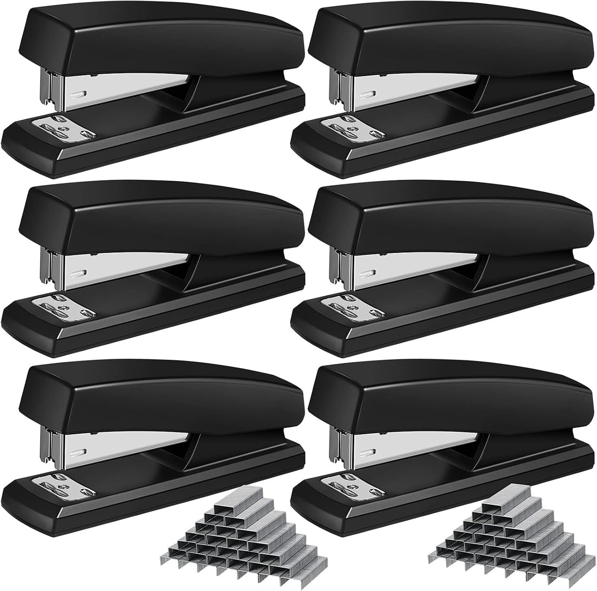 Yahenda 6 Pieces 6 Pieces Metal Desktop Stapler, 25 Sheet Capacity Staples