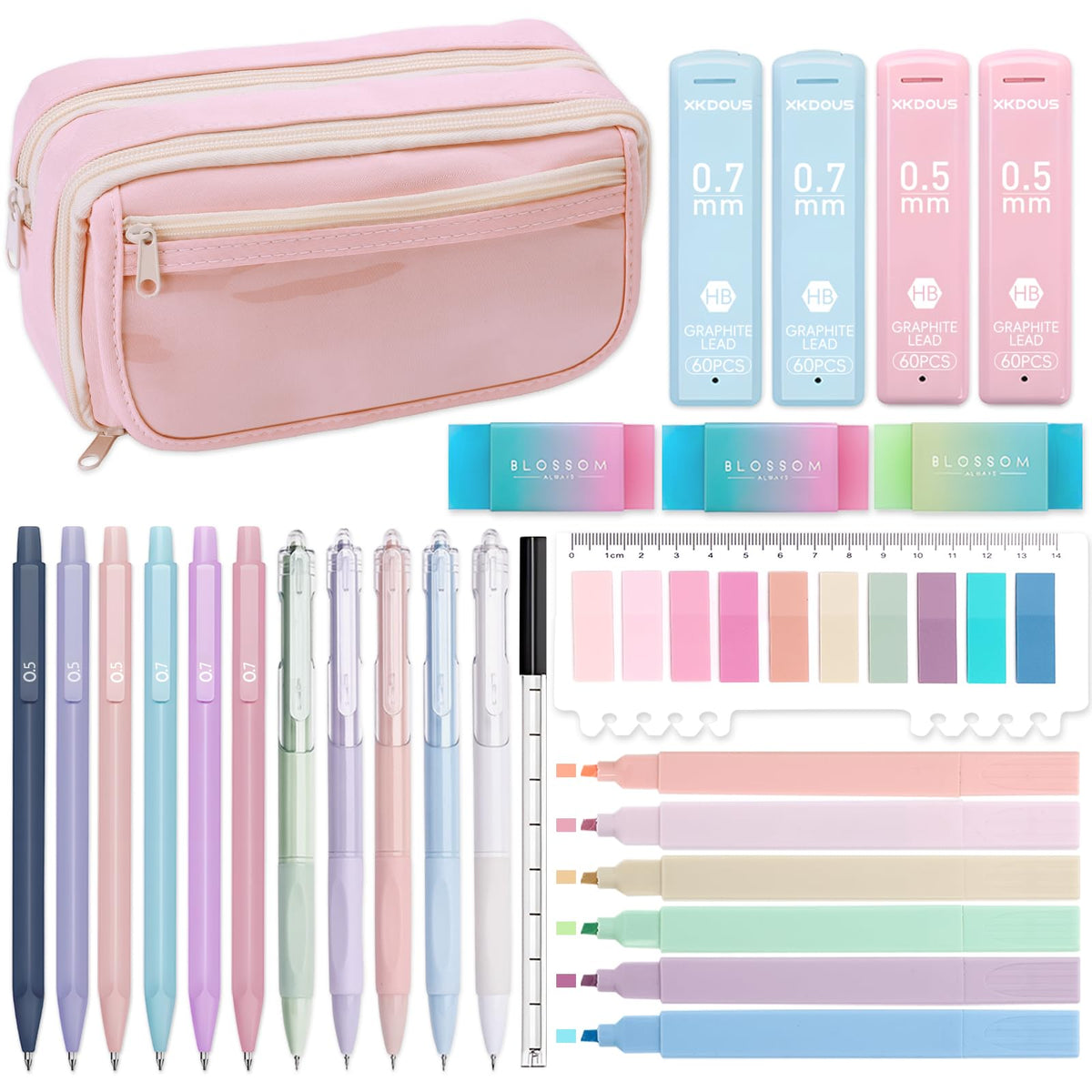 XKDOUS 23 Pcs Mechanical Pencil Set, Aesthetic Stationery Set for School
