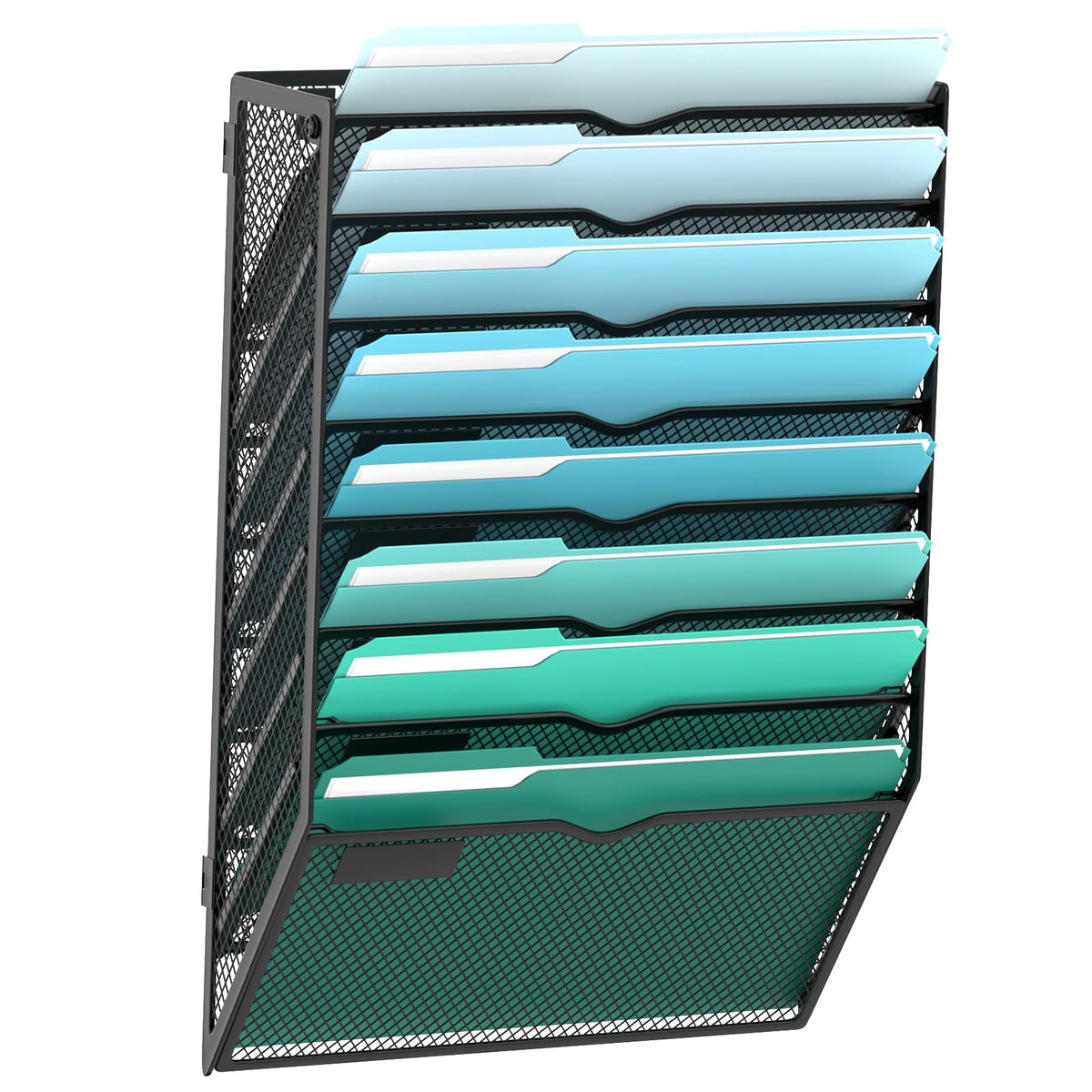 10-Tier Wall File Organizer, Hanging File Holder, Wall Mounted Mail Sorter
