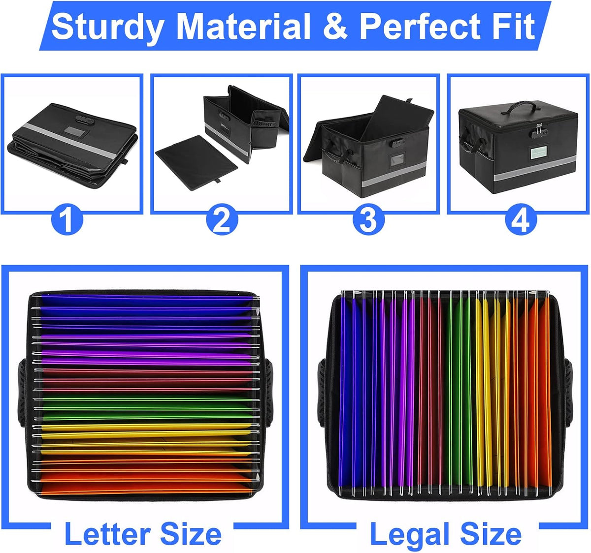 EXLIFBAG Fireproof File Organizer with Lock, 1 Layer