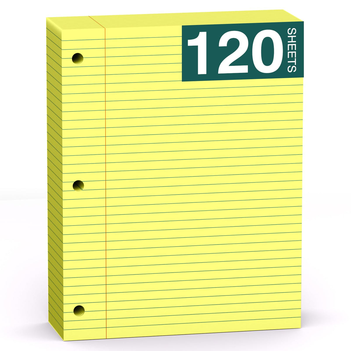 Note Pads 8 X 10.5 Loose Leaf Paper, 120Sheets, 3 Hole Punched Lined Paper