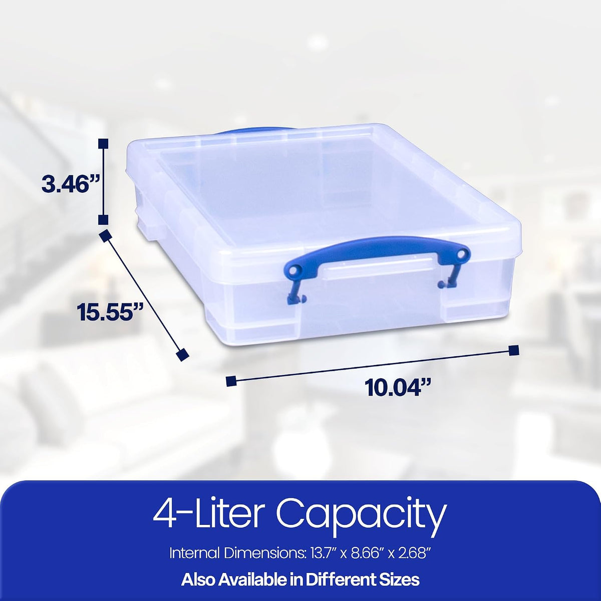 Really Useful Box 4 Liter Plastic Storage File Box Container, 10 Pack