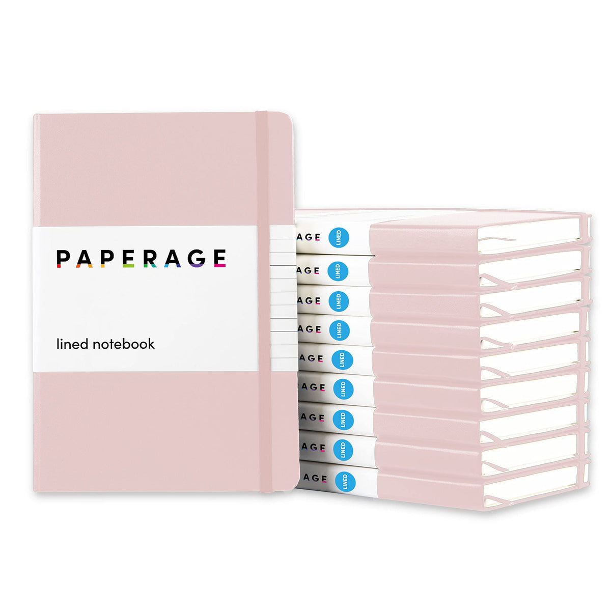 PAPERAGE Lined Journal Notebook, Hardcover Journal for Women & Men, 160 Pages, (5.6 in x 8 in), College Ruled Journaling Notebook for Work, School Supplies & Note Taking, (Black)