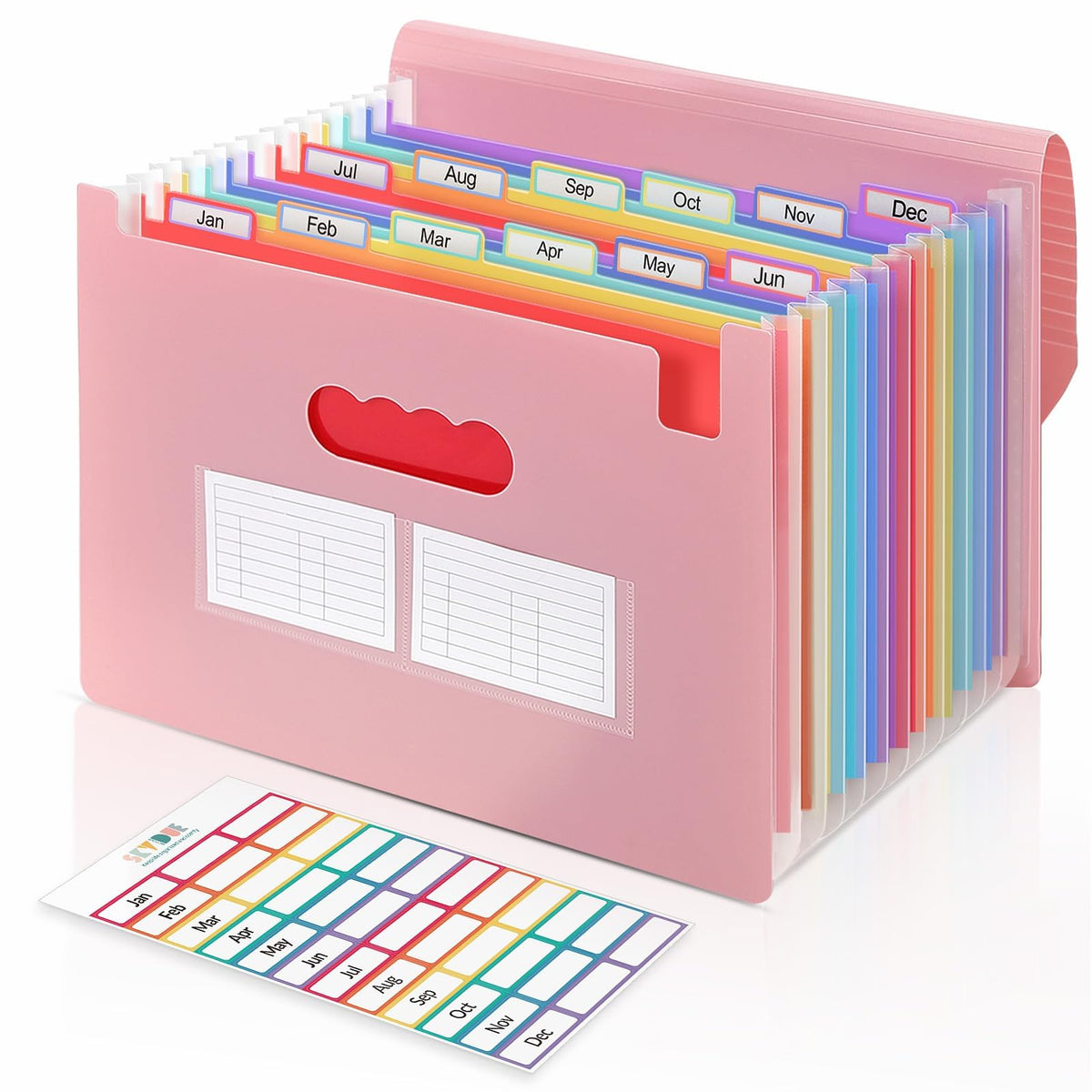SKYDUE Accordion File Organizer, Expanding File Folder with 13 Pockets, Portable Document Paper Bill Receipt Organizer, Home School Office Supplies, Letter A4 Size Haze Blue