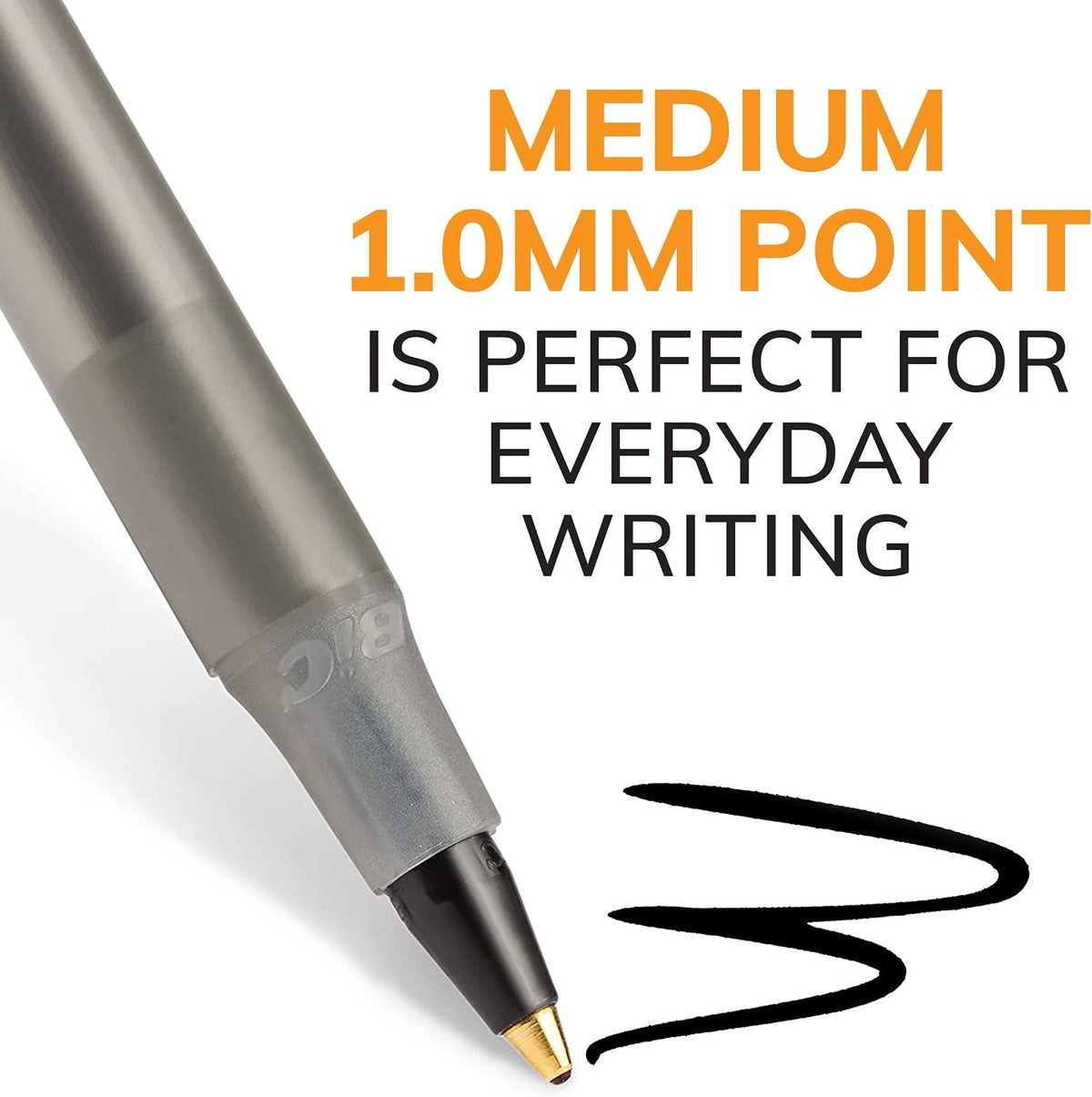 BIC Round Stic Black Ballpoint Pens, Medium Point, 1.0mm, 10-Count