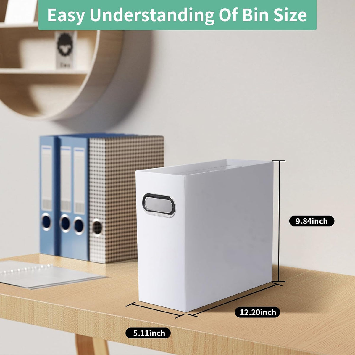 Collapsible File Organizer Box with Handle, Filing Organizer for Home or Office, Small Portable File Box(1 Pack, White)