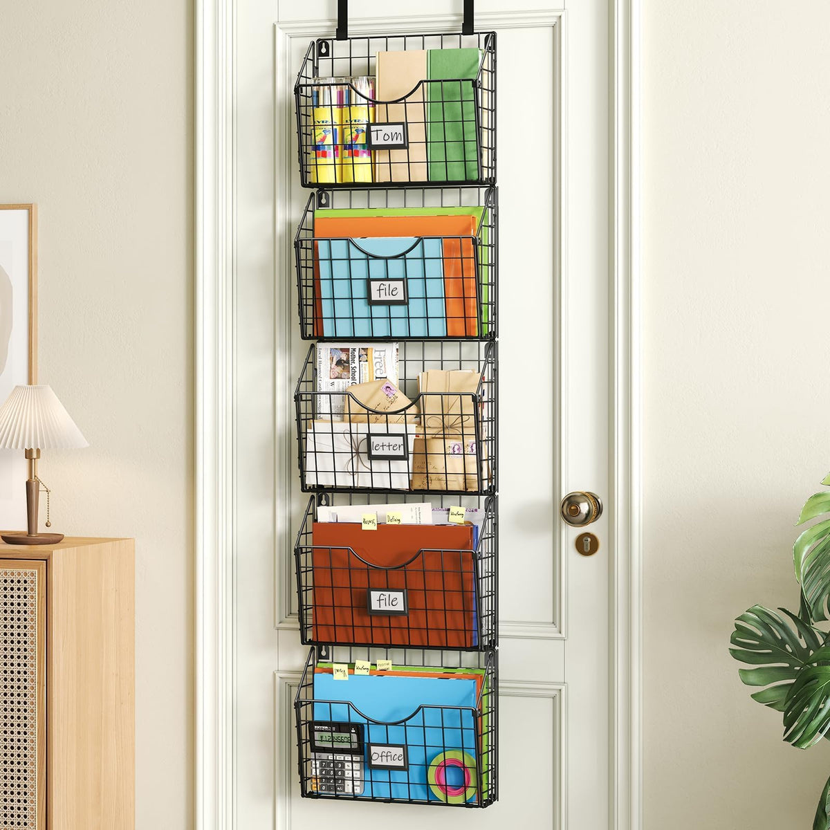 X-cosrack 3-Tier Detachable Hanging Wall Files, Wall Mounted Mail Basket