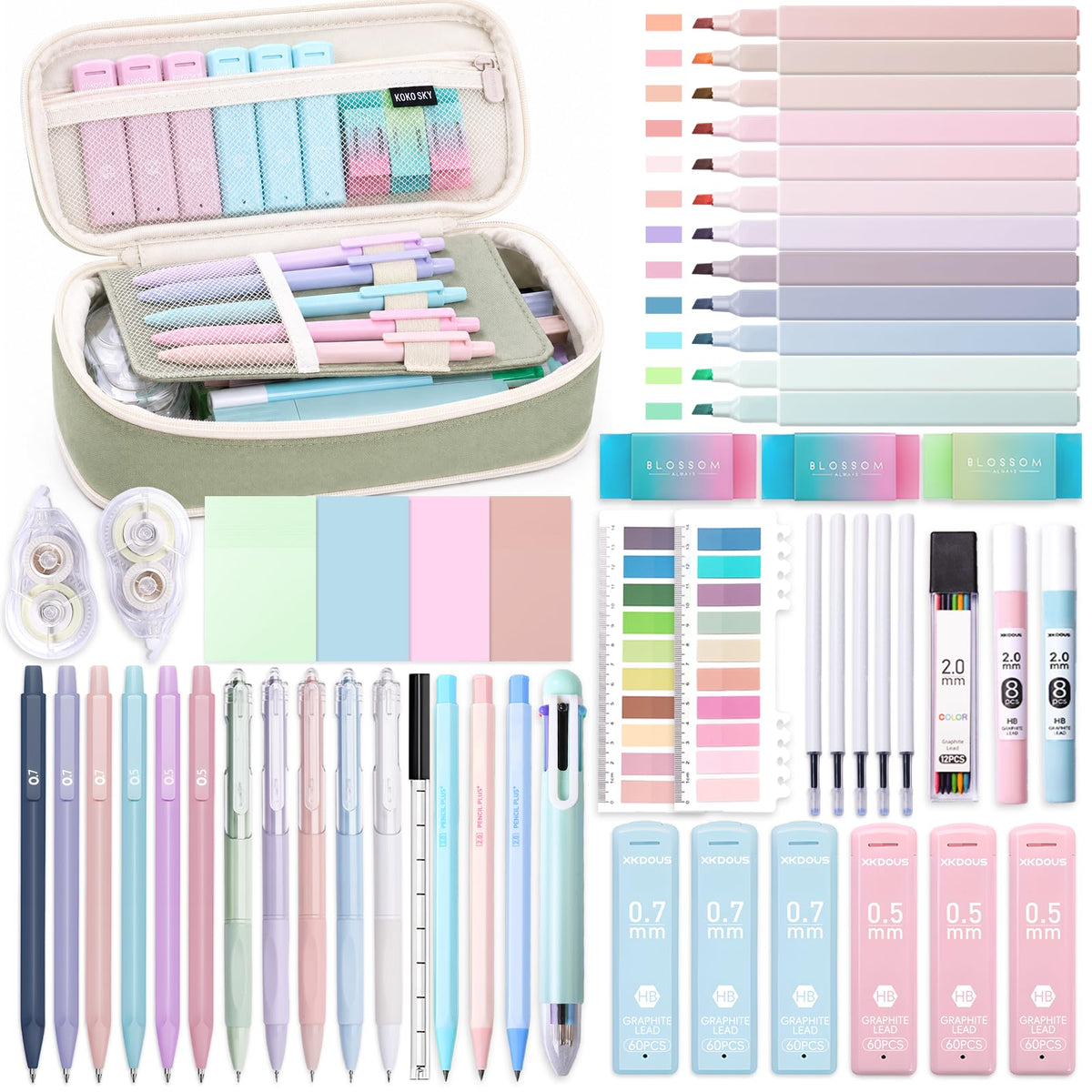 XKDOUS 23 Pcs Mechanical Pencil Set, Aesthetic Stationery Set for School