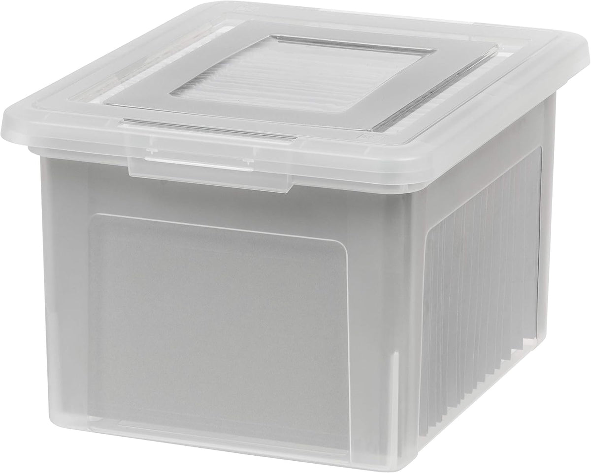 IRIS USA 35 Qt. Letter/Legal File Box with Latching Lid, Clear