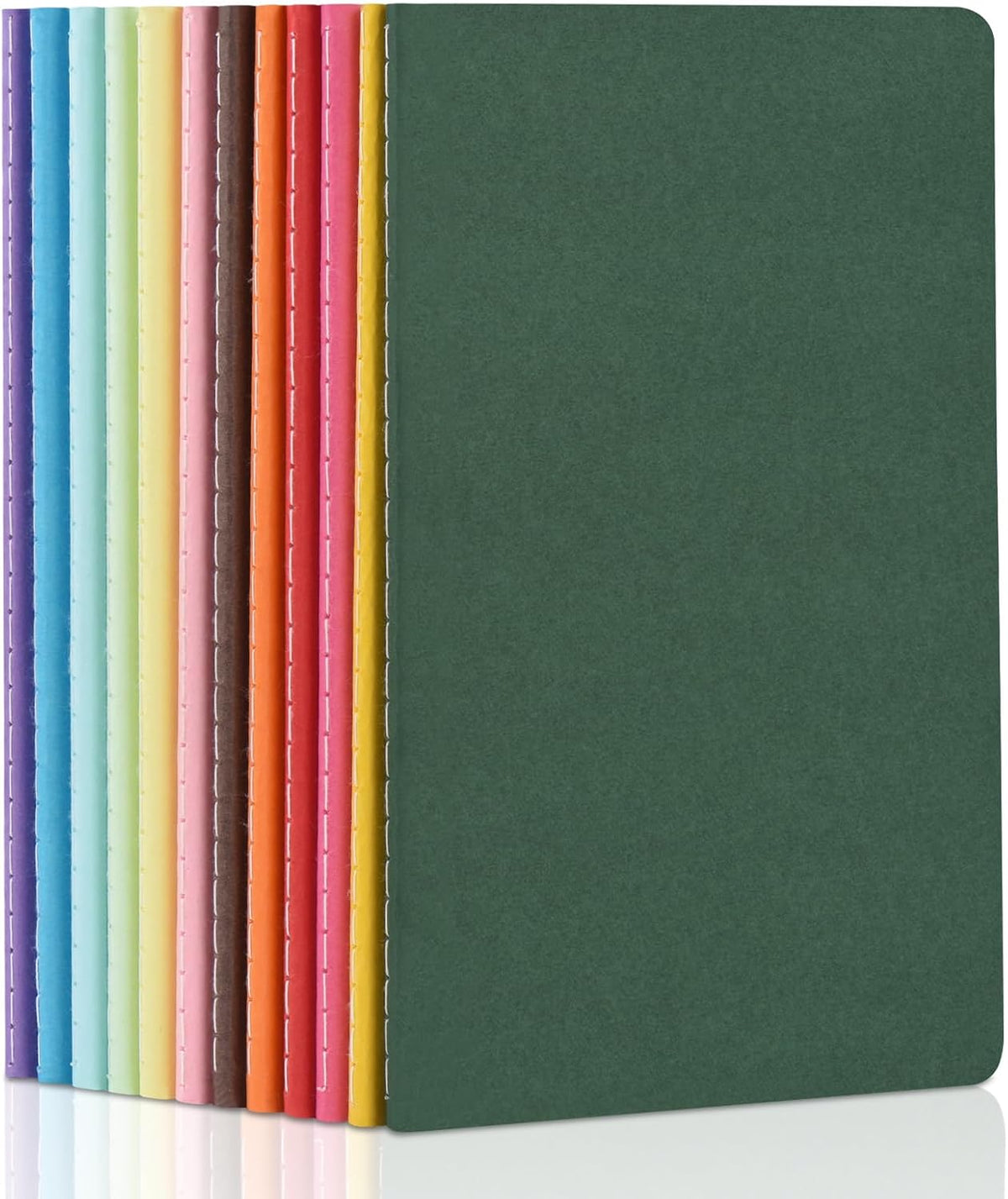 ZCZN 12 Pack Colorful Blank Notebooks Bulk, A5 Journals with 12 Colors, 60 Pages/30 Sheets, 8.3x5.5 Inch, Plain Paper, Travel Writing Journal Notebooks for Work & School