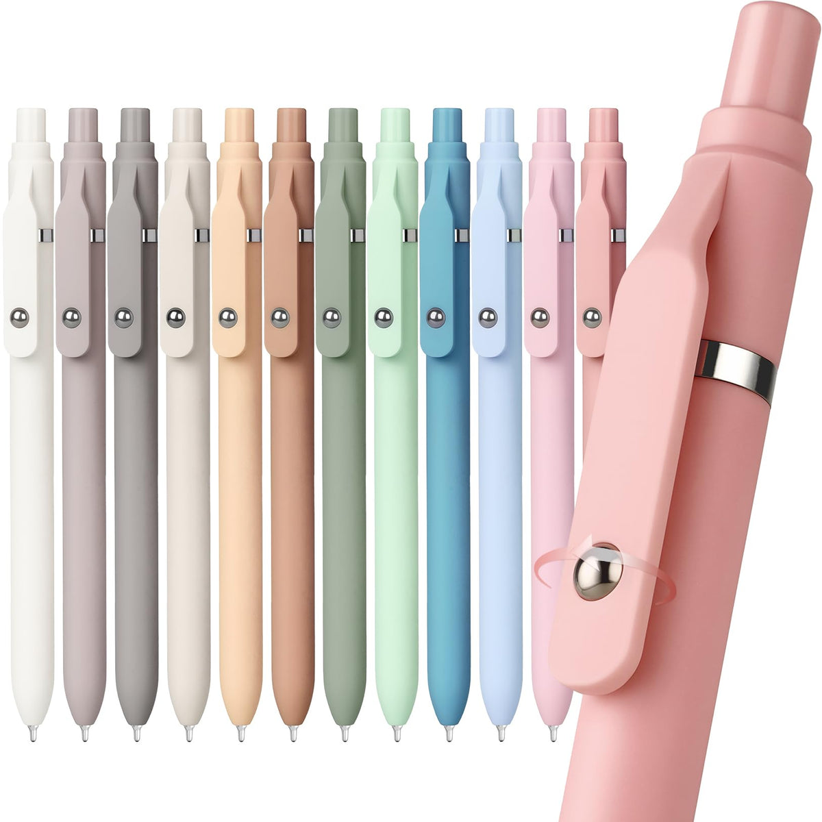 Sooez 6 Pack Ballpoint Pen, Retractable Black Pen ballpoint Smooth Writing