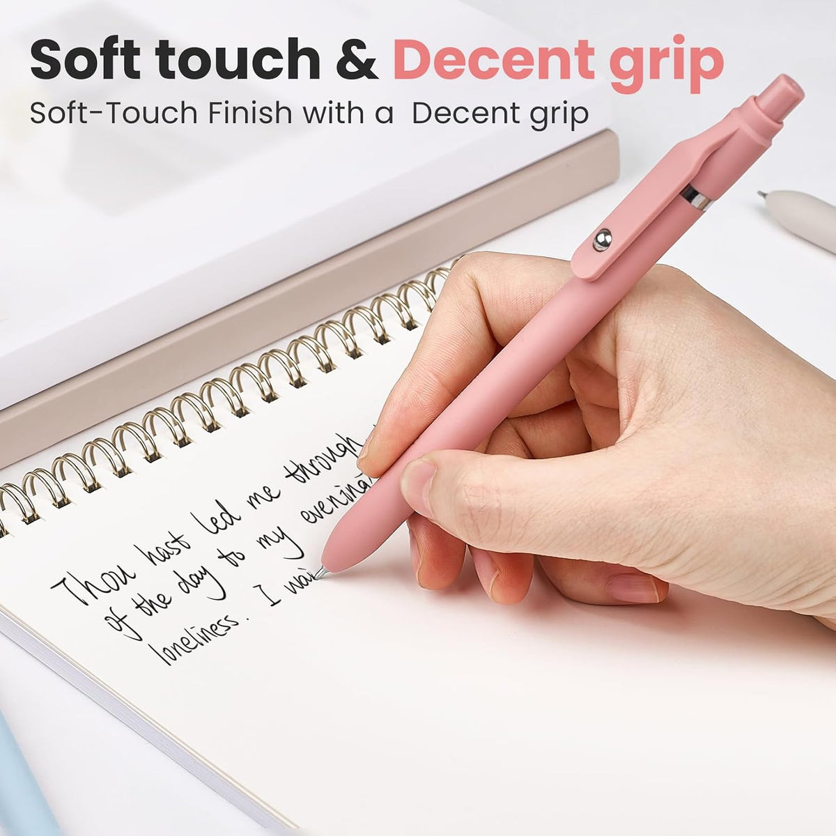 Sooez 6 Pack Ballpoint Pen, Retractable Black Pen ballpoint Smooth Writing