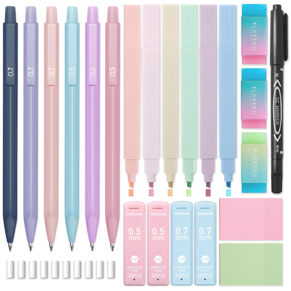 XKDOUS 23 Pcs Mechanical Pencil Set, Aesthetic Stationery Set for School