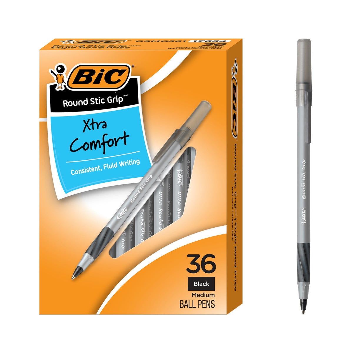 BIC Ballpoint Pen, Black and Blue Ink, 36-Count
