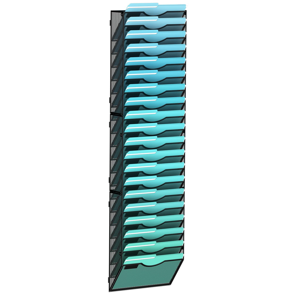Gawerk 5 Tier Hanging Wall File Organizer, Mesh Mail Paper Orgnization Hanging File Folder Holder for Home Office, Black