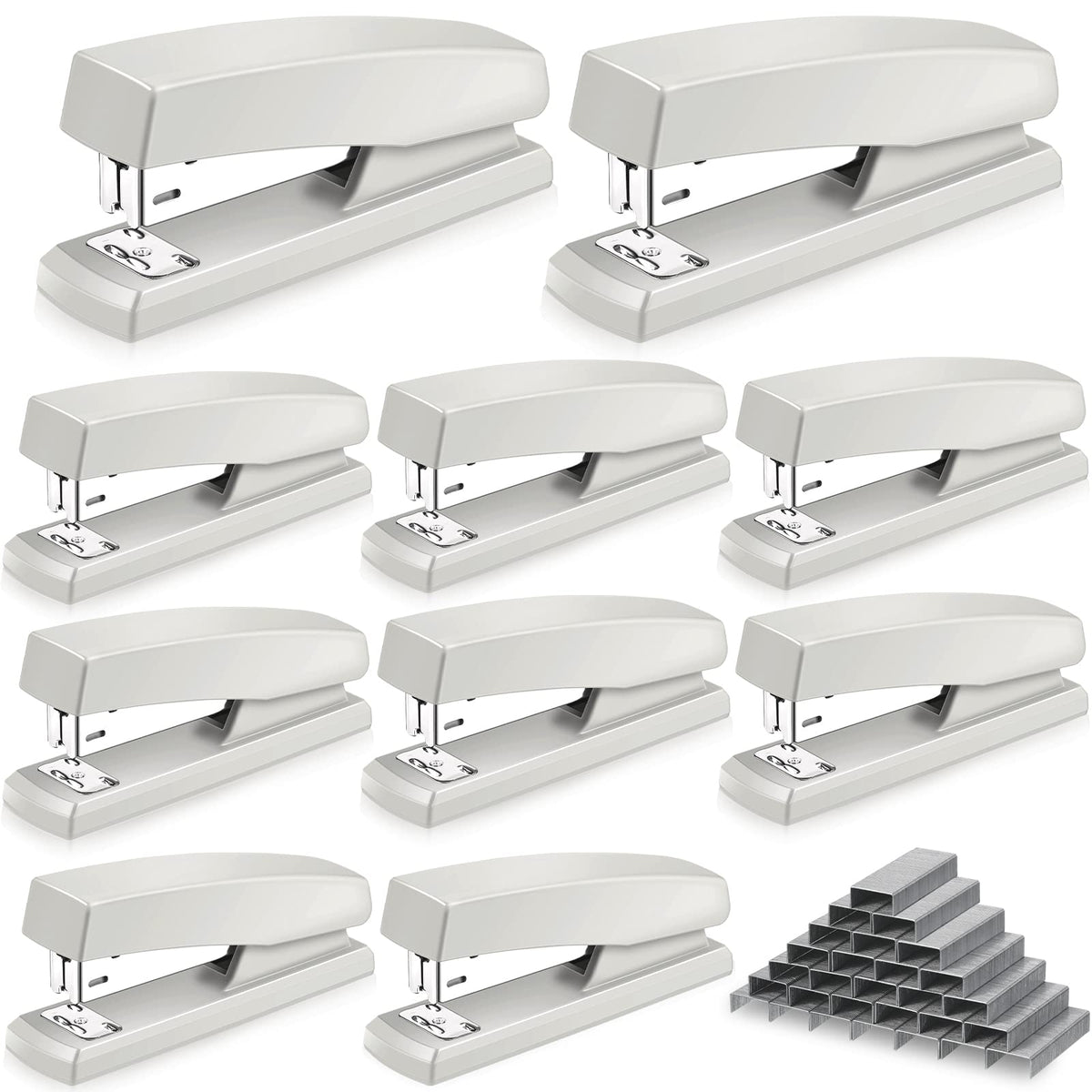 Marspark 10 Pcs Staplers Bulk Staples for Desk 25 Sheet, Black
