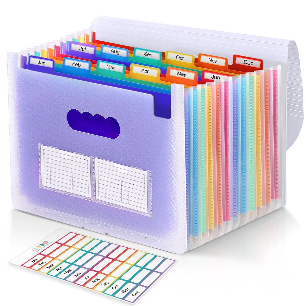 SKYDUE Accordion File Organizer, Expanding File Folder with 13 Pockets, Portable Document Paper Bill Receipt Organizer, Home School Office Supplies, Letter A4 Size Haze Blue