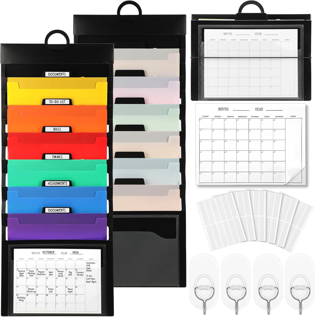 AmazingSpark 2 Set Organization Hanging File Folders for Wall Home Office