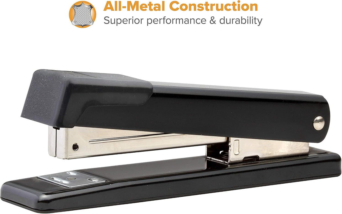 Bostitch Office Classic Metal Desktop Stapler, 20 Capacity, Dual Clinch, Opens for Tacking, Full-Strip, 6 Pack, Black
