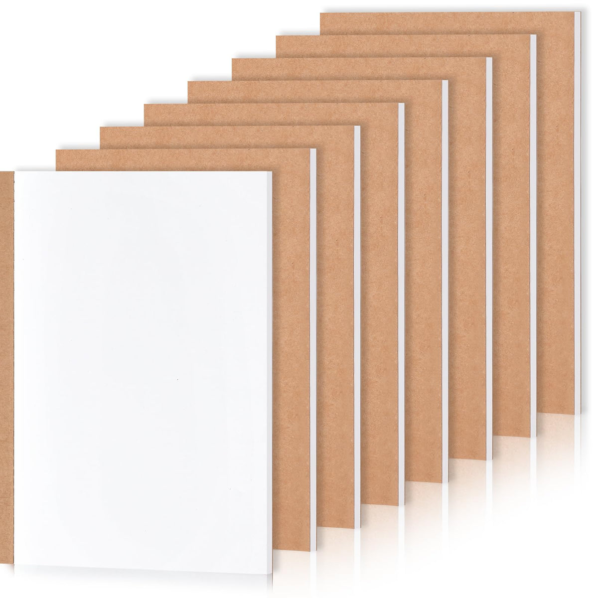 EOOUT 24 Pack Blank Kraft Notebooks, A5 Journals Notebook Bulk, Unlined Paper Sketchbooks, 8.3x5.5in 60 Pages Travel Journal Set for Journaling, Student, Kids, Writing
