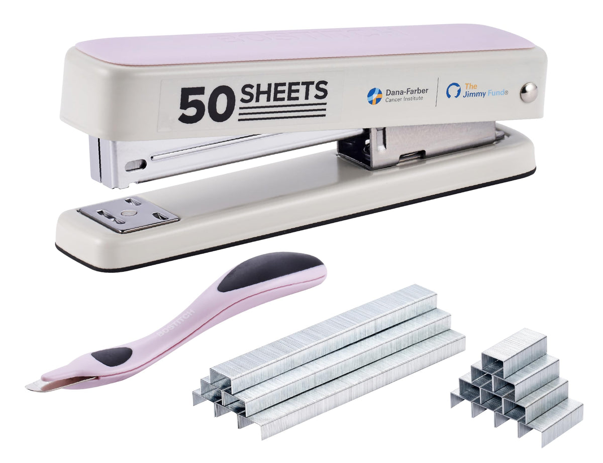Bostitch Titan Heavy Duty Metal Stapler, 50 Sheet Capacity with 1250 Staples and Ergonomic Staple Remover, Jam Free Stapling, Full Strip Stapler for Desk, Office and Classroom, Purple