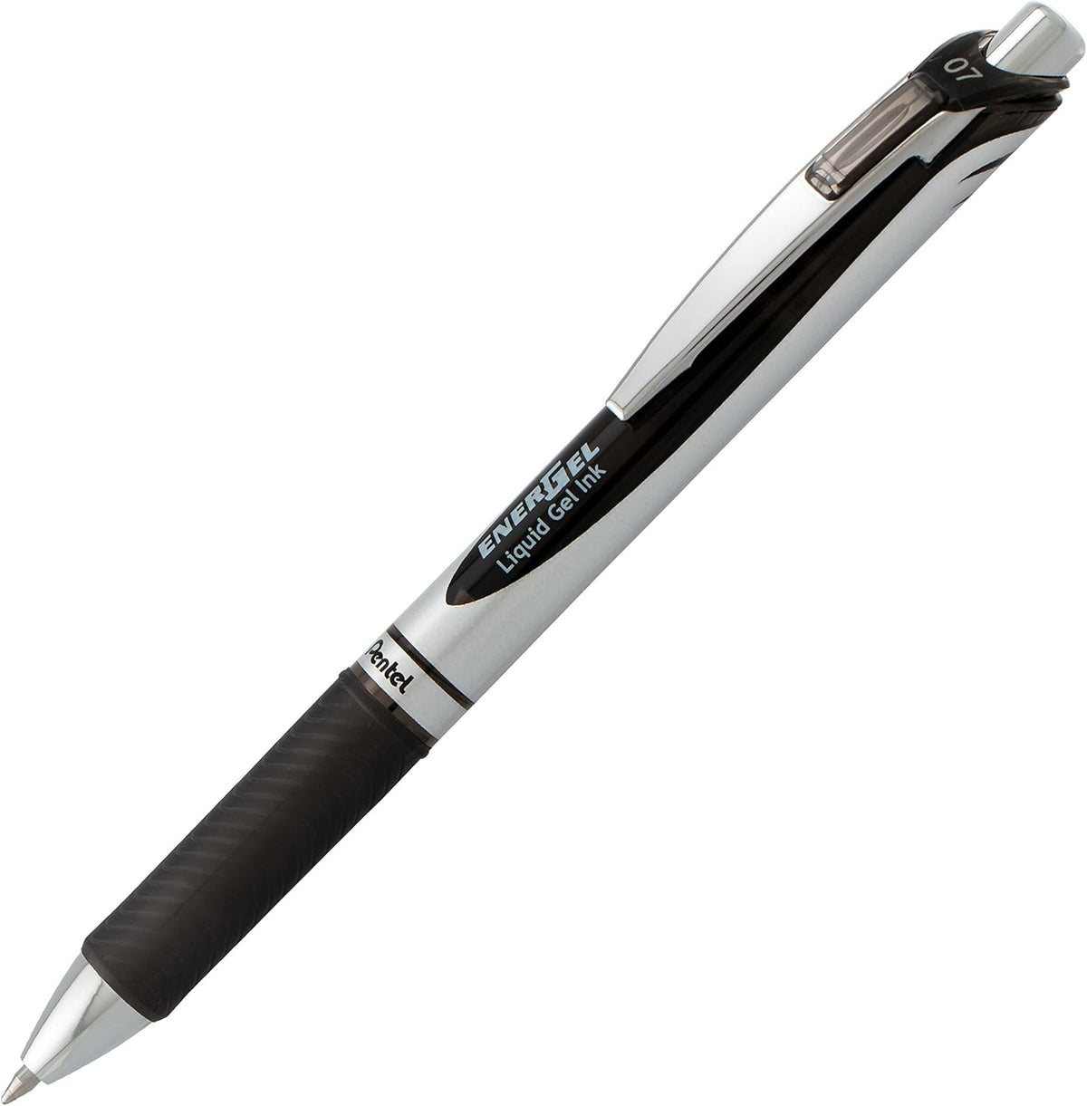 Pentel EnerGel RTX Retractable Liquid Gel Pen, (0.7mm), Medium Line, Metal Tip, Black Ink, Pack of 2 (BL77BP2A)