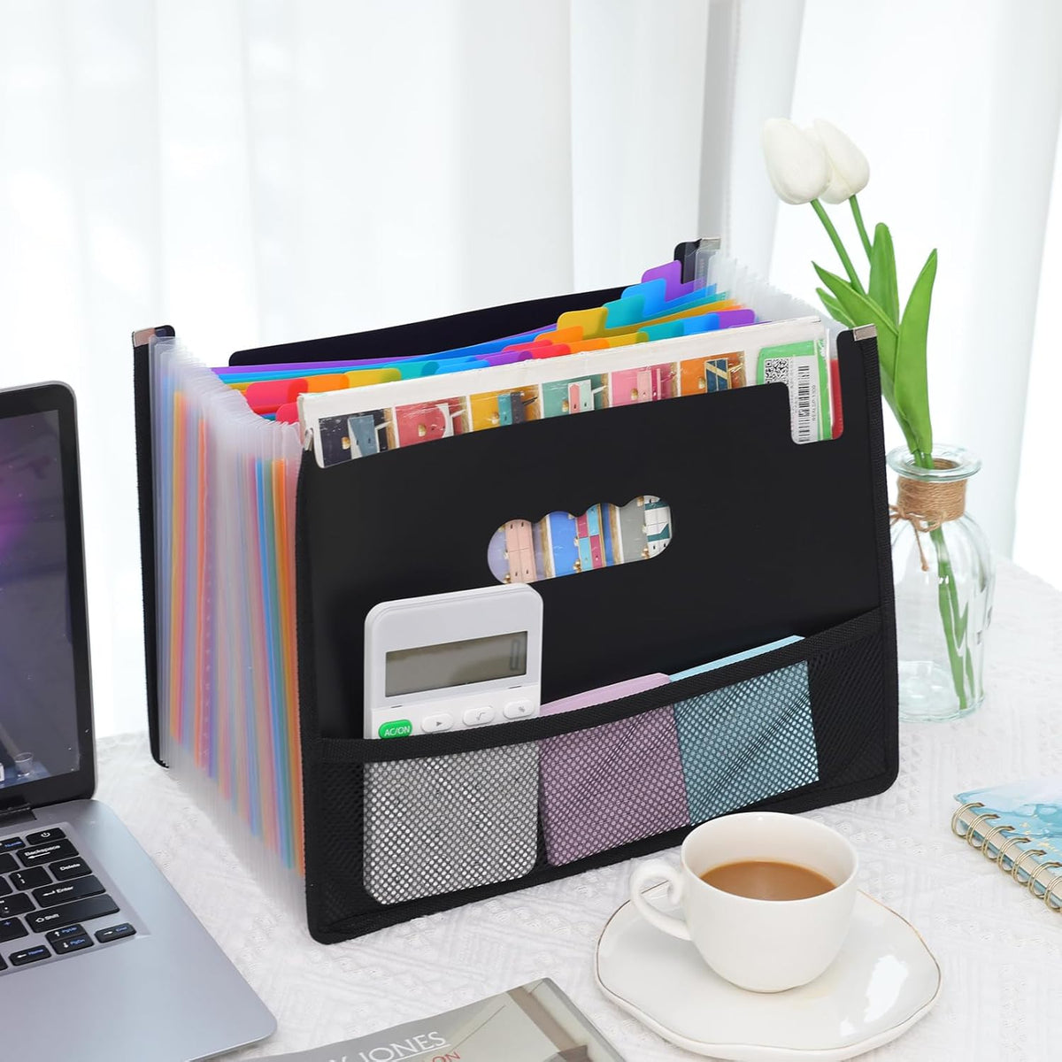 EOOUT Accordion File Organizer 36 Pockets, Letter A4 Size Expanding File Folder, Large Capacity Document Organizer with Blank Label for Office School
