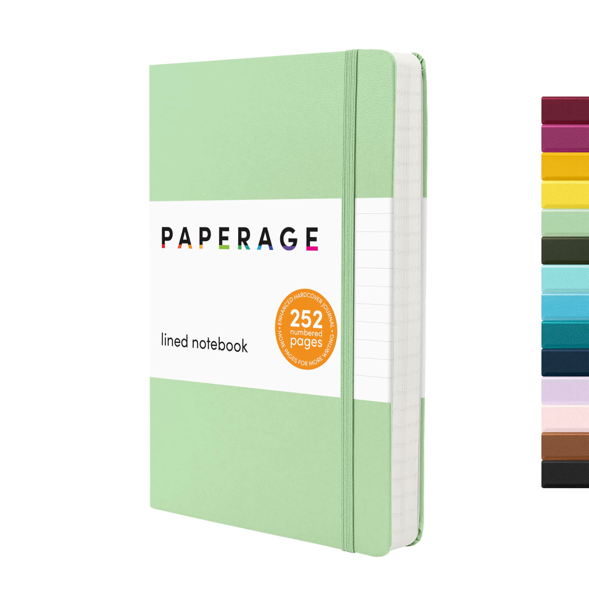 PAPERAGE Lined Journal Notebook, Hardcover Journal for Women & Men, 160 Pages, (5.6 in x 8 in), College Ruled Journaling Notebook for Work, School Supplies & Note Taking, (Black)