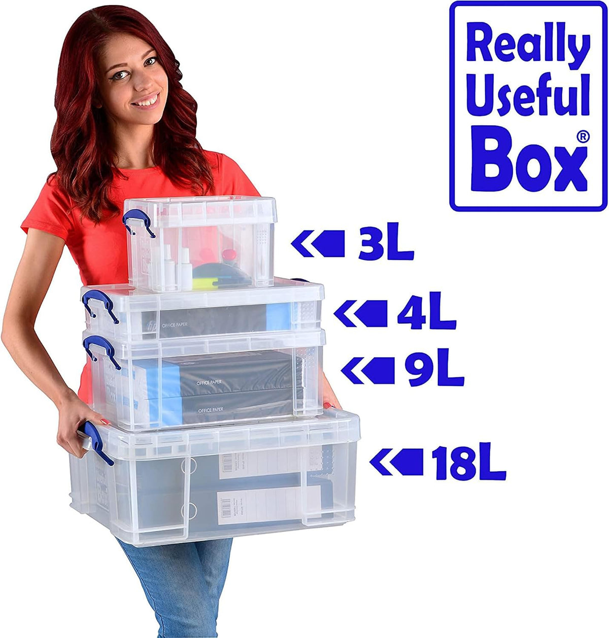 Really Useful Box 4 Liter Plastic Storage File Box Container, 10 Pack
