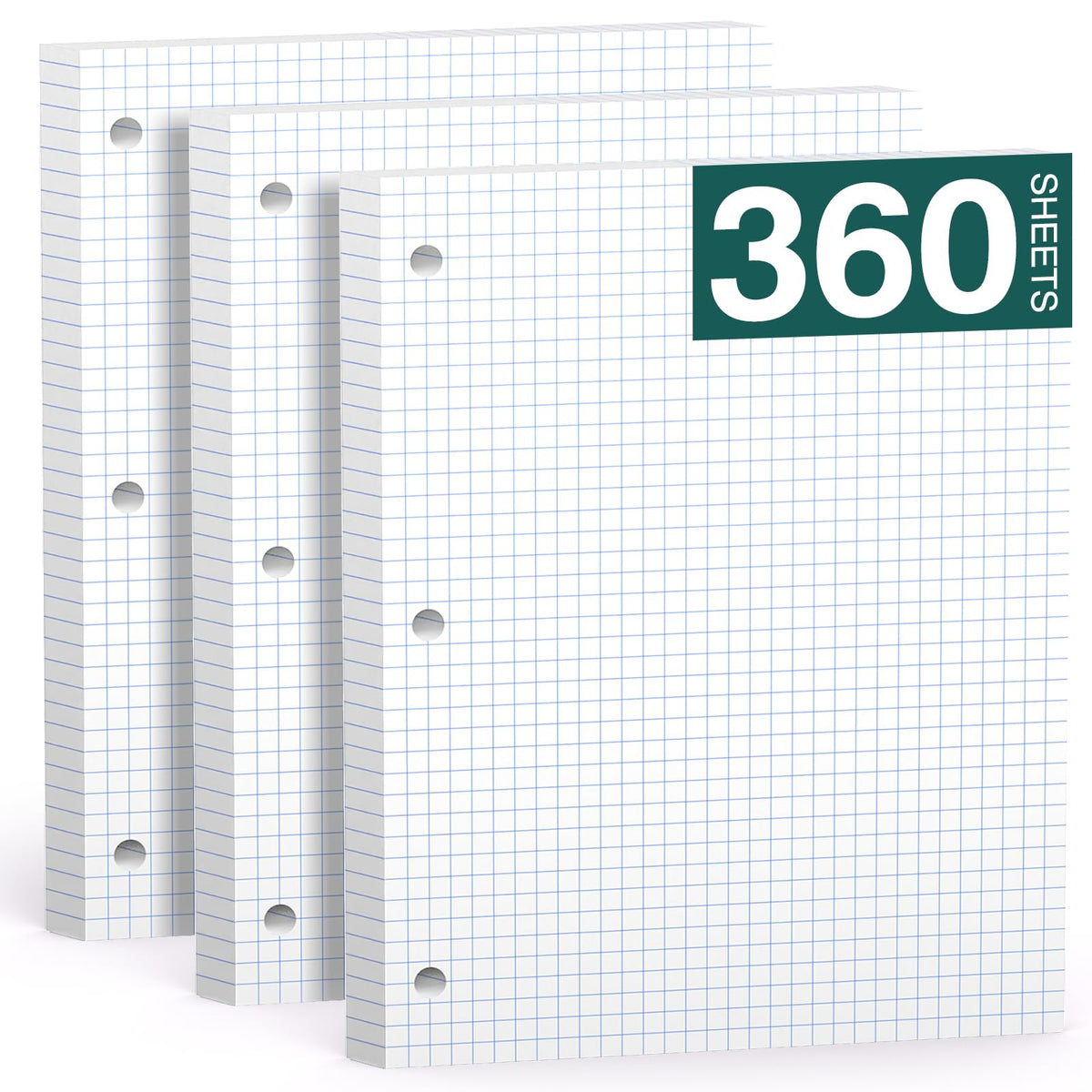 Note Pads 8 X 10.5 Loose Leaf Paper, 120Sheets, 3 Hole Punched Lined Paper