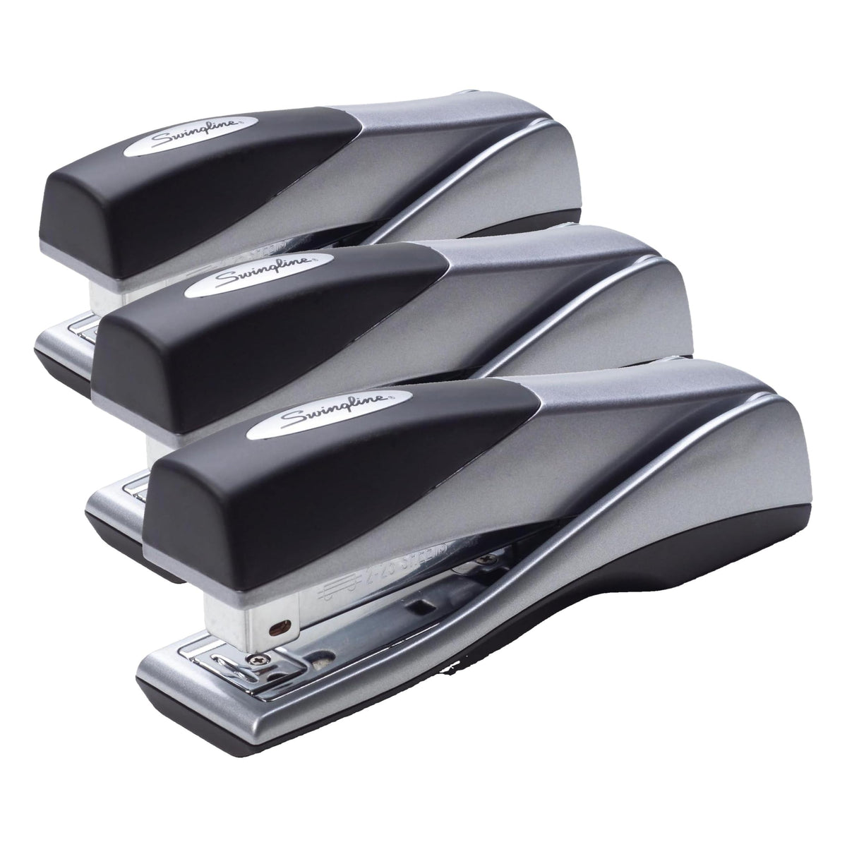 Swingline Stapler, Jam Free, Optima Grip Compact Size, Ergonomic Cushion, Metal, 25 Sheet Capacity, Silver (87816)