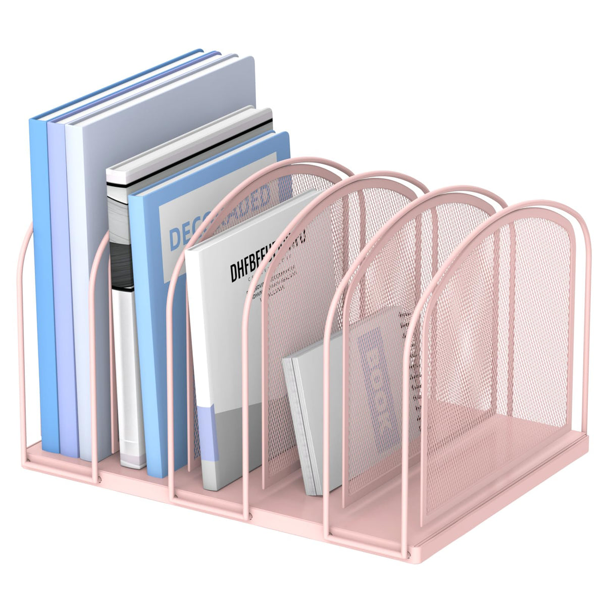 SUPEASY 5-Section File Organizer for Desk, Metal File Folder Holder, Black