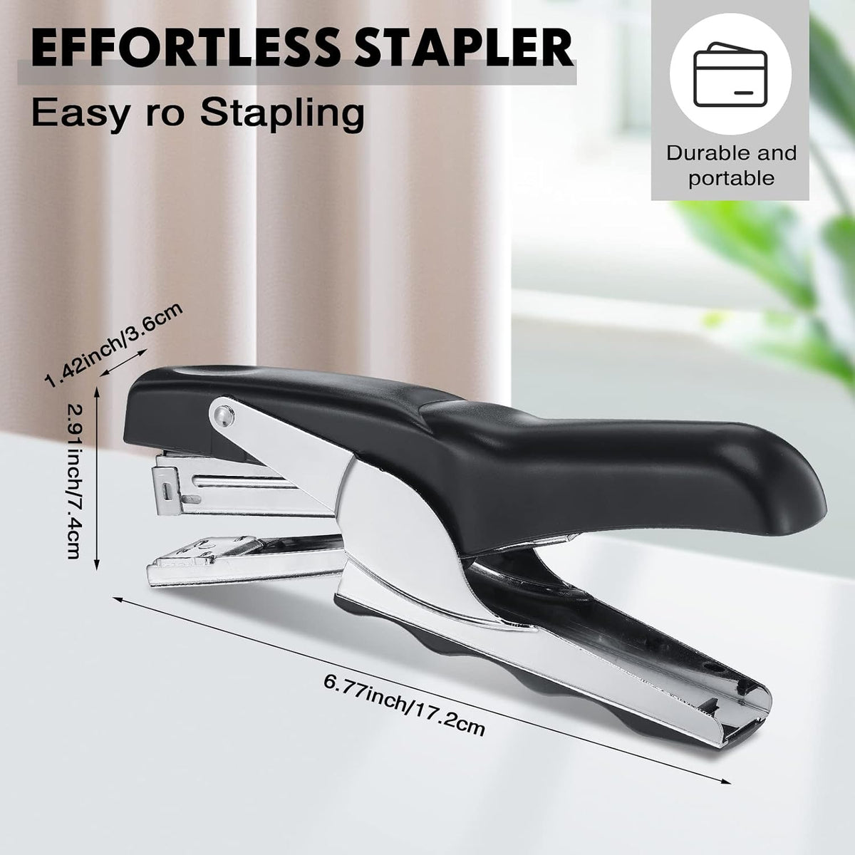 Yexiya 3 Pcs Heavy Duty Stapler 50 Sheet Capacity Hand Held Staplers Office