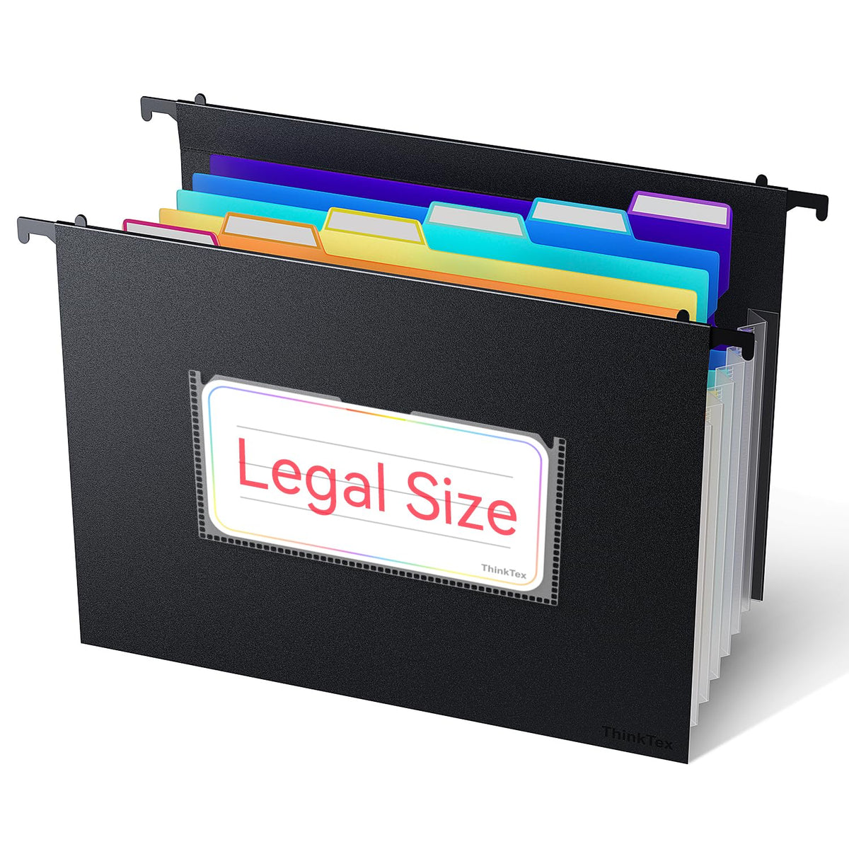 ThinkTex Plastic Expanding Hanging File Folders, 7 * 1.2" Accordion Pockets