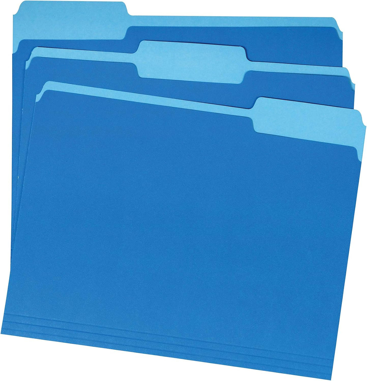 Amazon Basics File Folders for Organization, Letter Size, 1/3 Cut Tab, Sturdy with Tabs for Organizing and Filing, Blue, 36-Pack