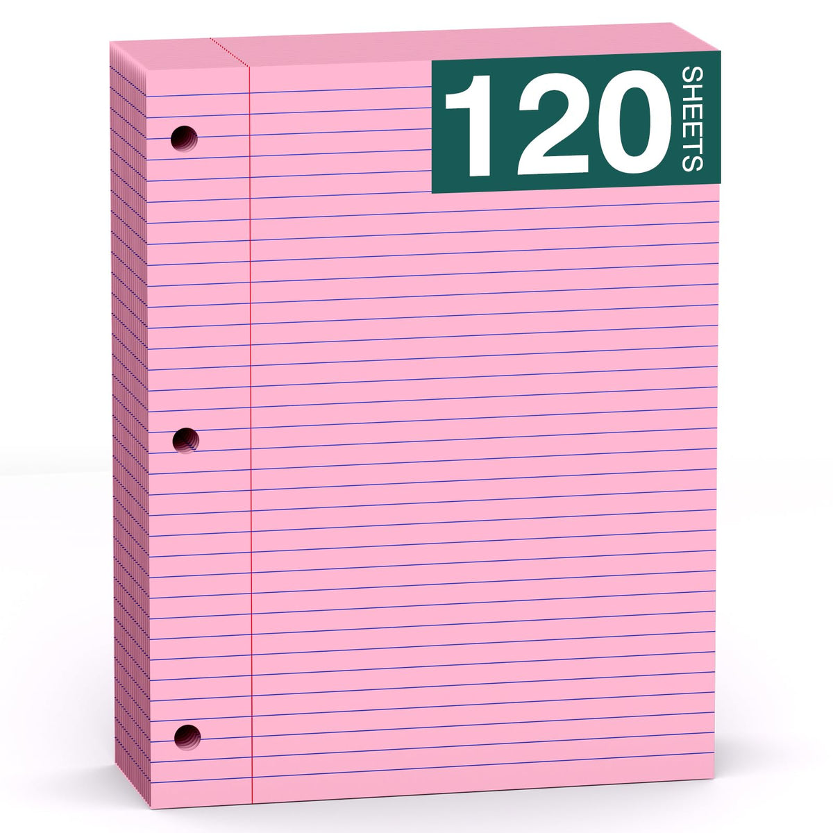 Note Pads 8 X 10.5 Loose Leaf Paper, 120Sheets, 3 Hole Punched Lined Paper