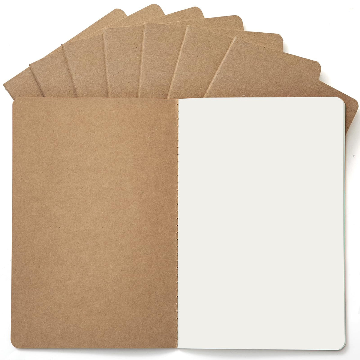 5 Pack Blank Kraft Notebooks A5, Unlined Composition Journals, 60 Pages