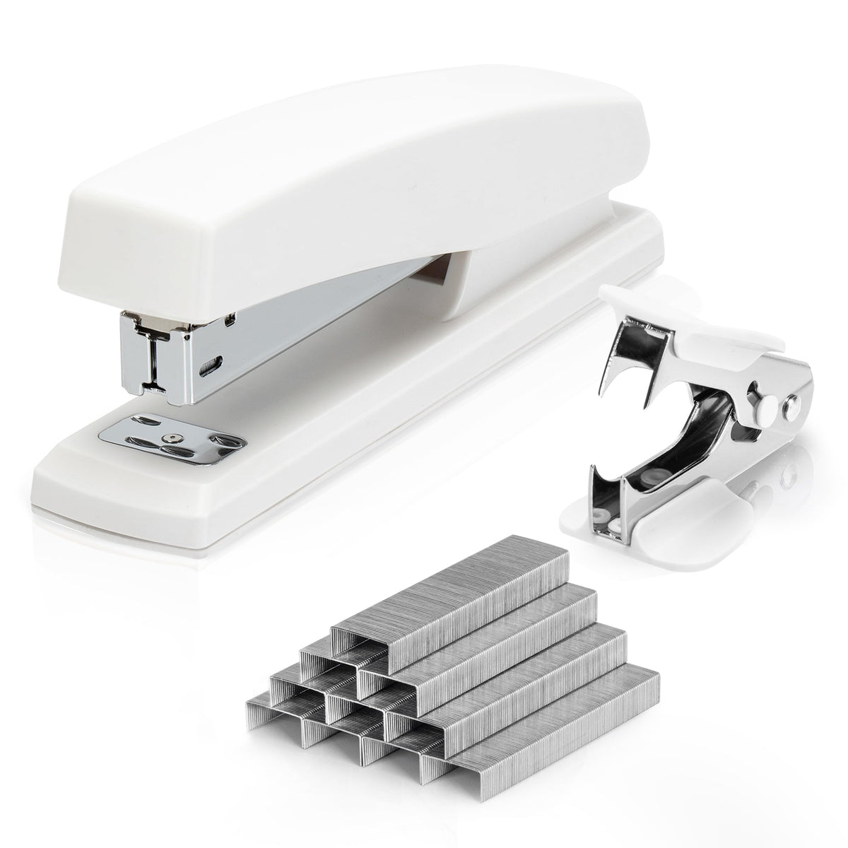 Deli Stapler, 2000 Staples and 2 Staple Removers, 2 Pack, Black