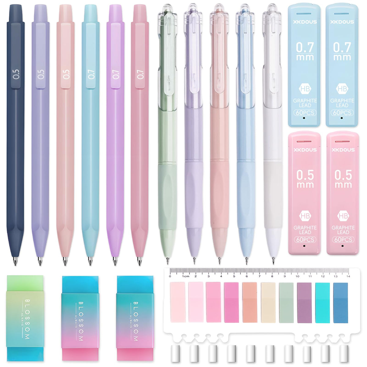 XKDOUS 23 Pcs Mechanical Pencil Set, Aesthetic Stationery Set for School