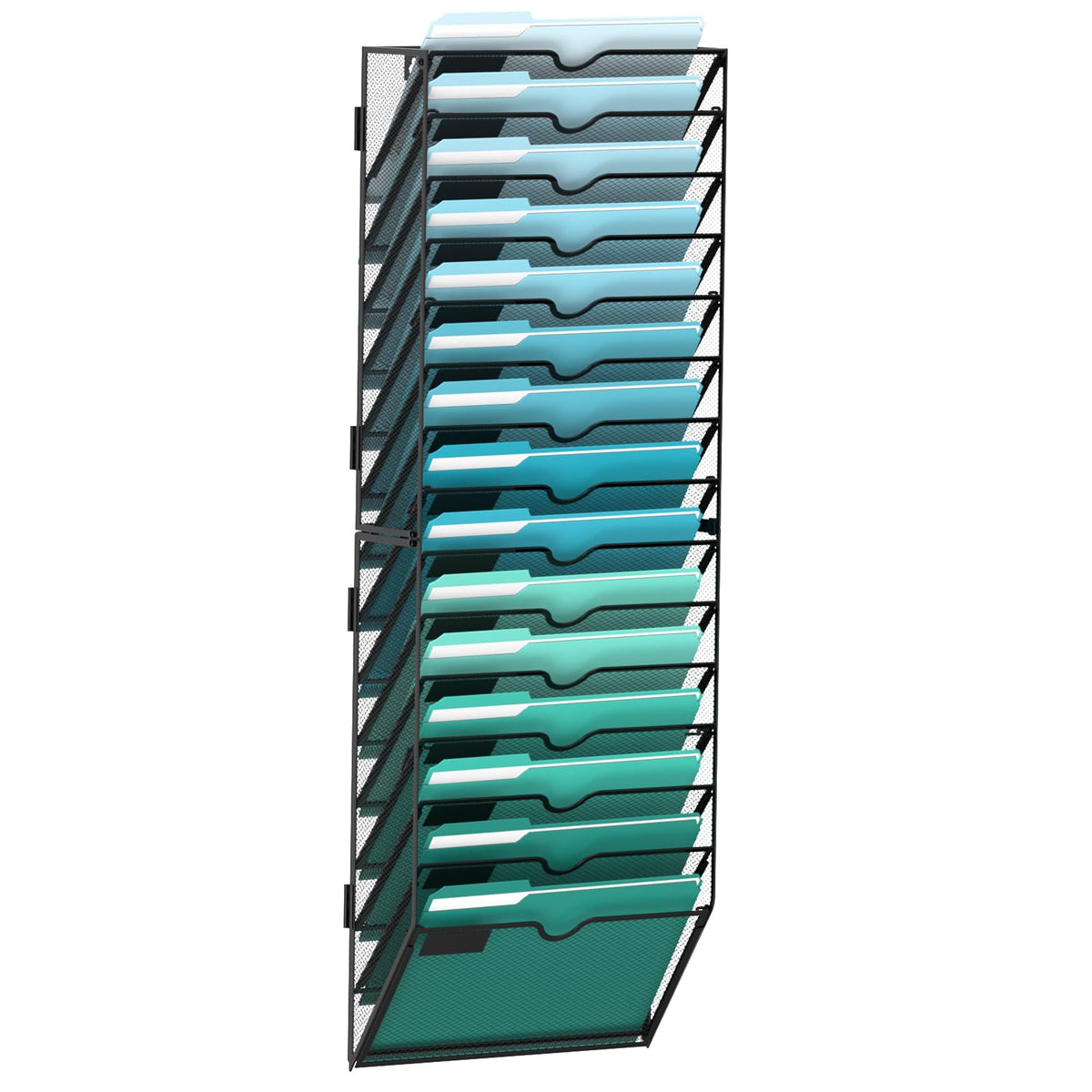 10-Tier Wall File Organizer, Hanging File Holder, Wall Mounted Mail Sorter