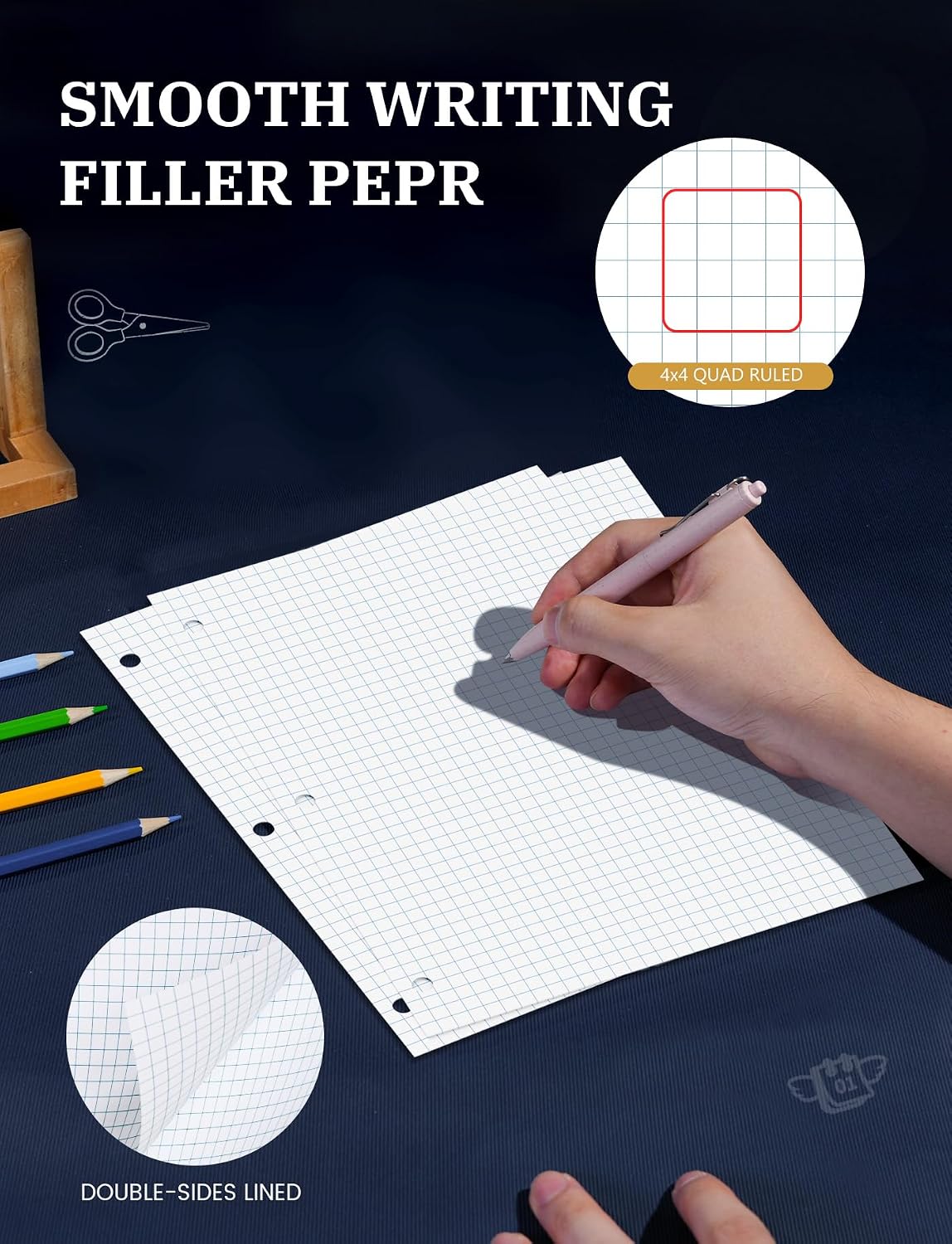 Loose Leaf Paper 8.5x11, Loose Leaf Notebook Paper 240 Sheets Binder Paper