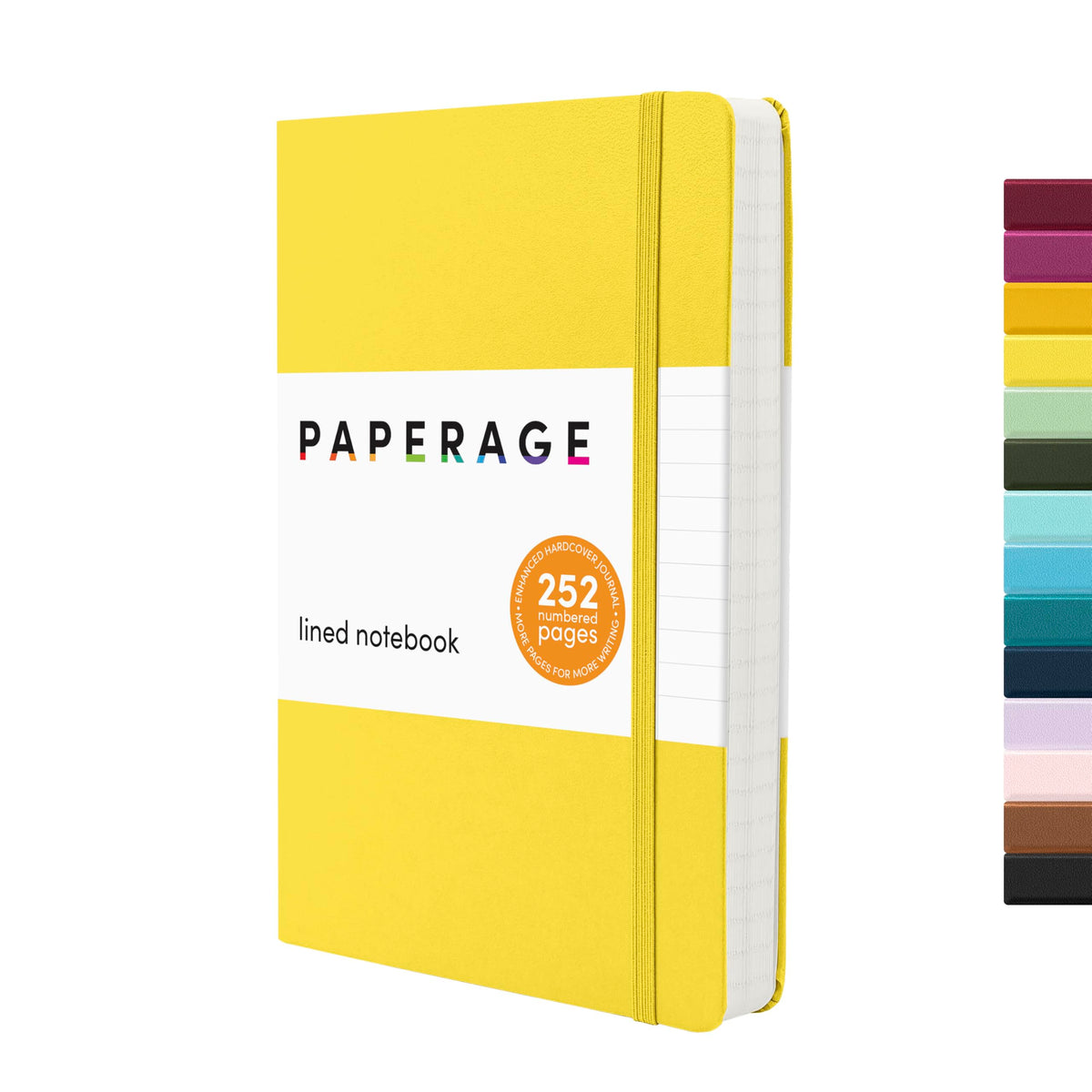 PAPERAGE Lined Journal Notebook, Hardcover Journal for Women & Men, 160 Pages, (5.6 in x 8 in), College Ruled Journaling Notebook for Work, School Supplies & Note Taking, (Black)