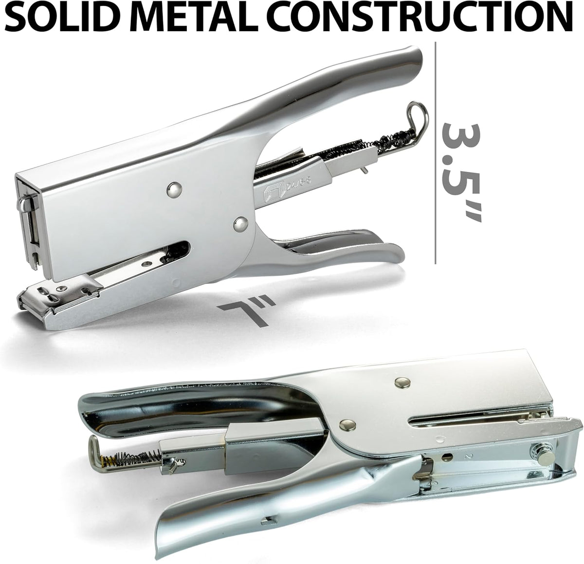 Officemate Classic Plier Stapler Bundle -Includes 10,000 Staples, Quick Rear Spring Loading Stapler, Office Supplies for Desk, Home and School, All-Metal Construction, Silver