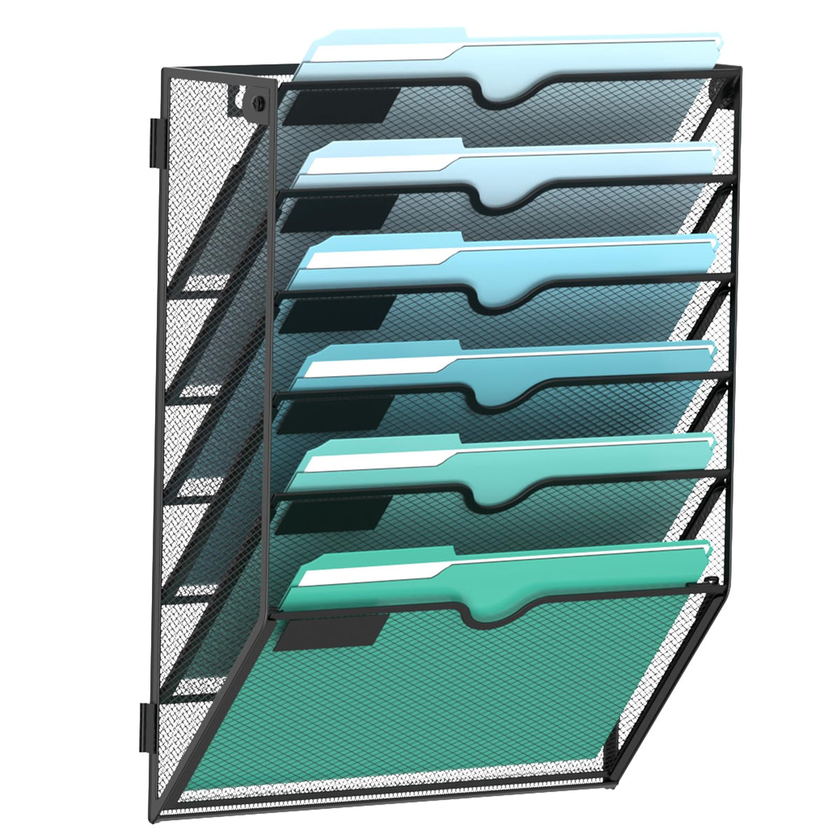 10-Tier Wall File Organizer, Hanging File Holder, Wall Mounted Mail Sorter