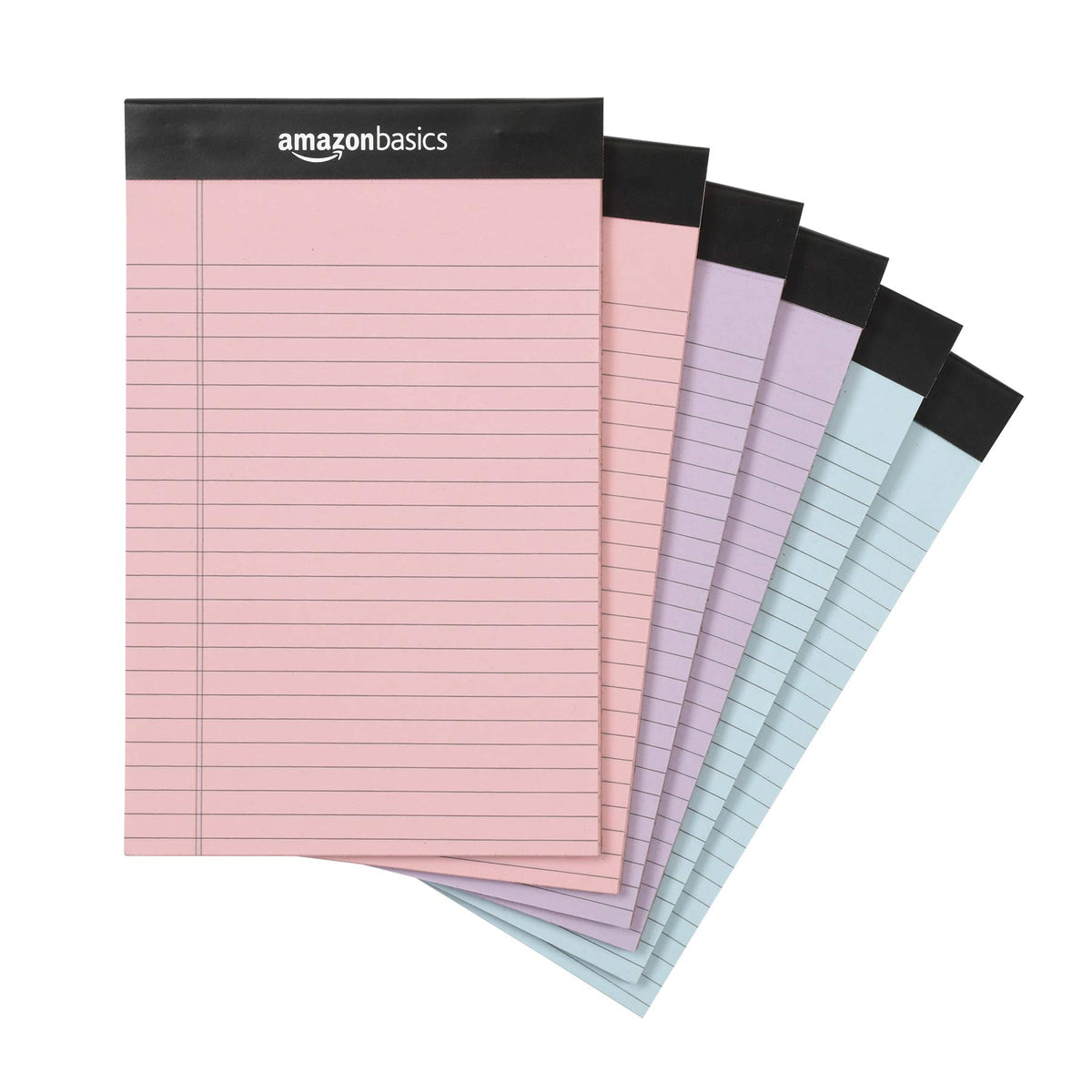 Amazon Basics Wide Ruled Lined Writing Note Pads for Office Supplies, 8.5" x 11.75", White, 12-Pack of 50 Perforated Sheets