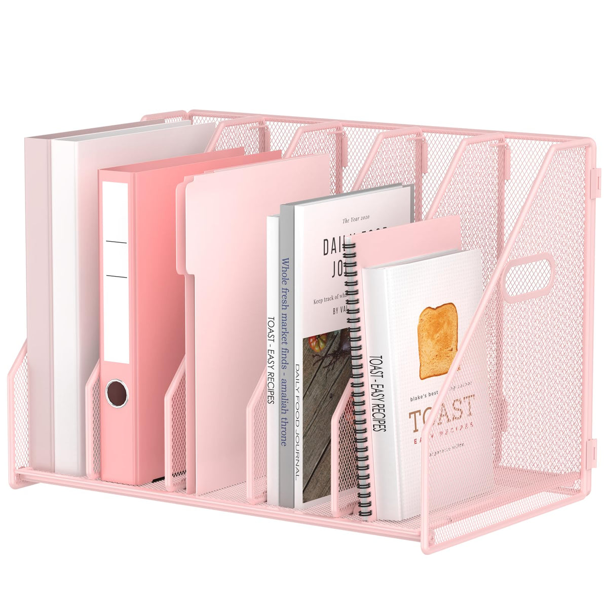 MINDEPOT Desk File Organizer Folder Holder with 5 Vertical for Office Black
