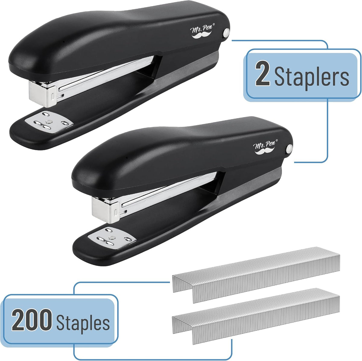 Mr. Pen- Staplers with 200 Staples, 20 Sheet Capacity, Pack of 2