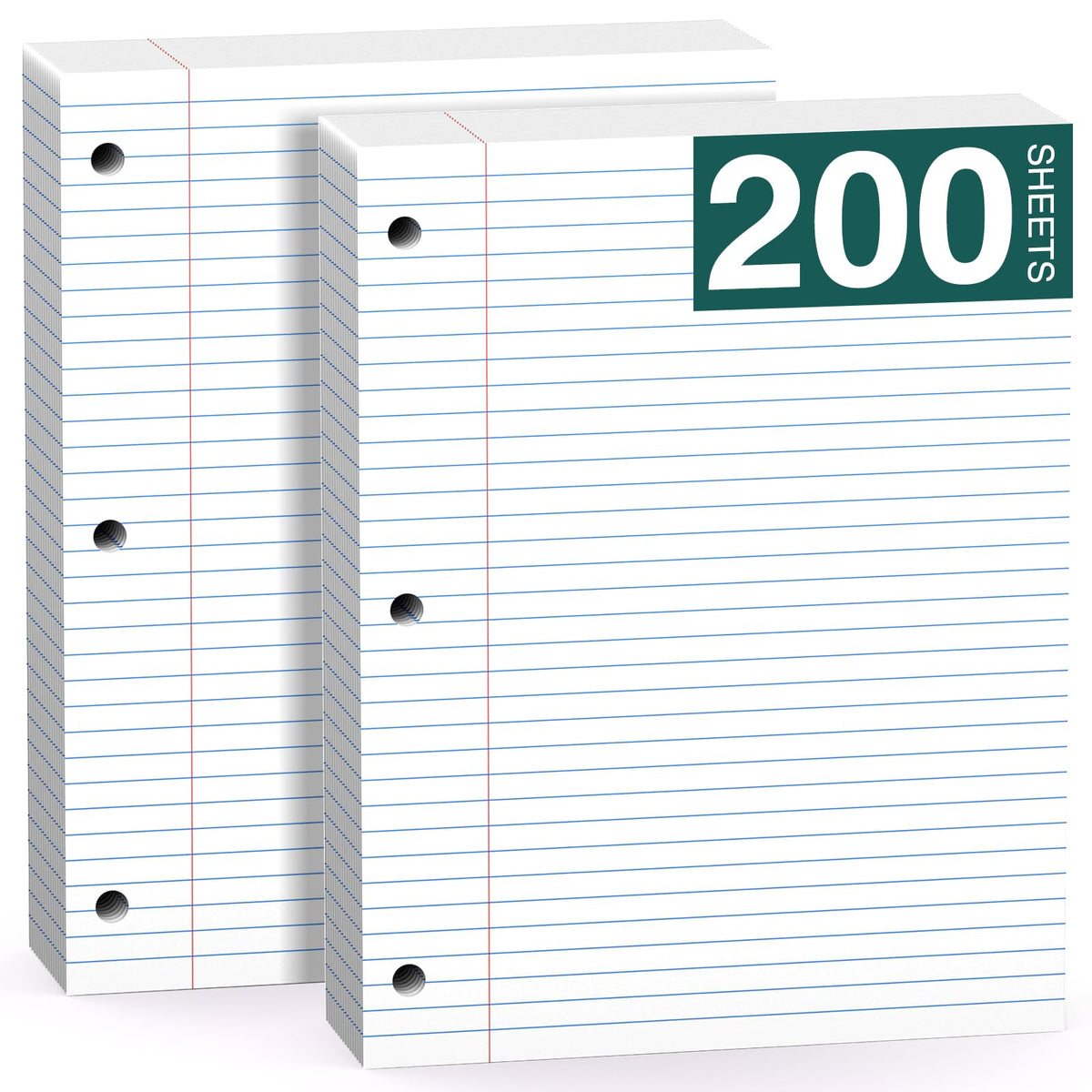 Note Pads 8 X 10.5 Loose Leaf Paper, 120Sheets, 3 Hole Punched Lined Paper