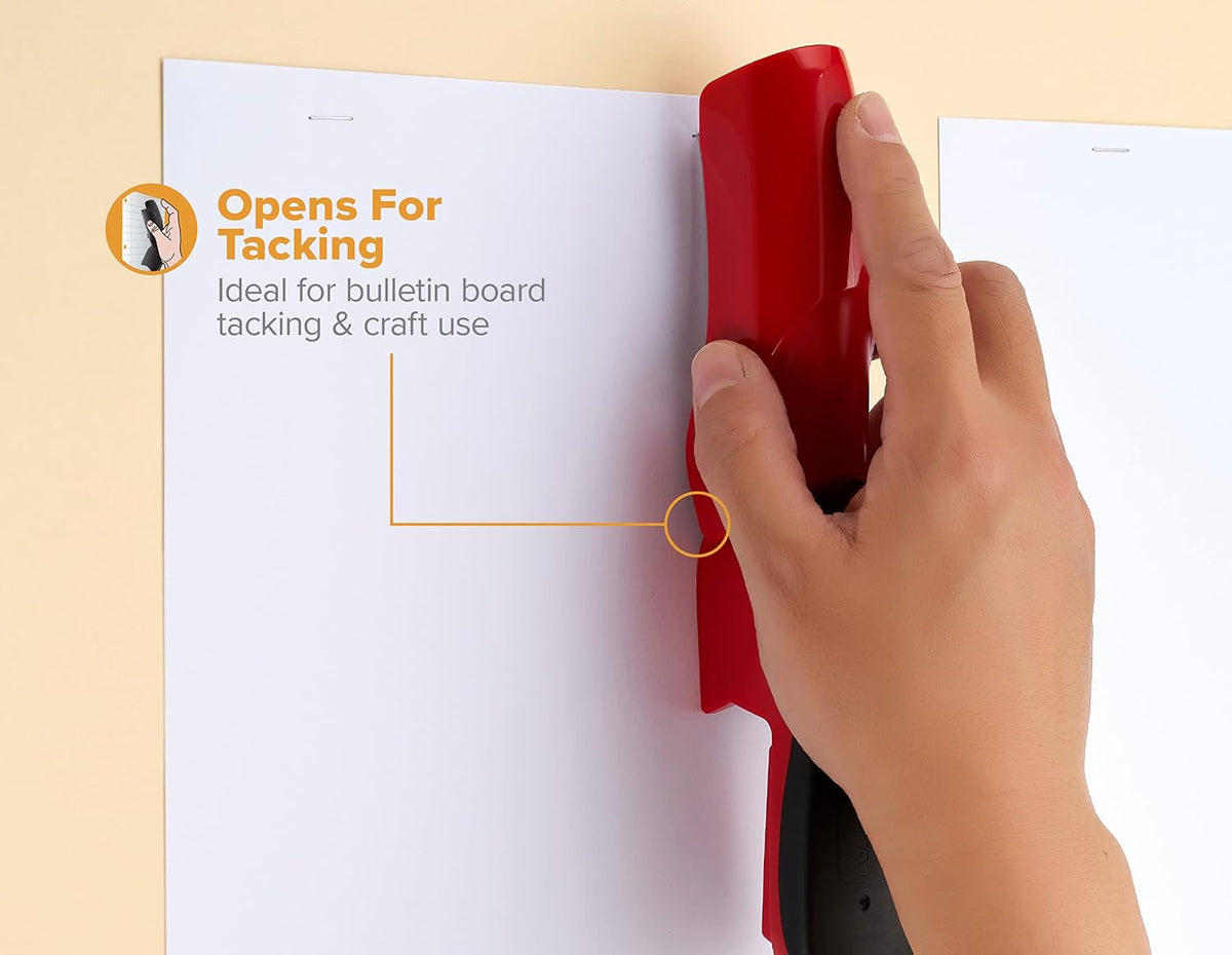 Bostitch Office Heavy Duty 40 Sheet with 1250 Staples and Staple Remover, No Jam Desktop Stapler, School Bulletin Boards, Office & Classroom, Red (B175-RED-VP)